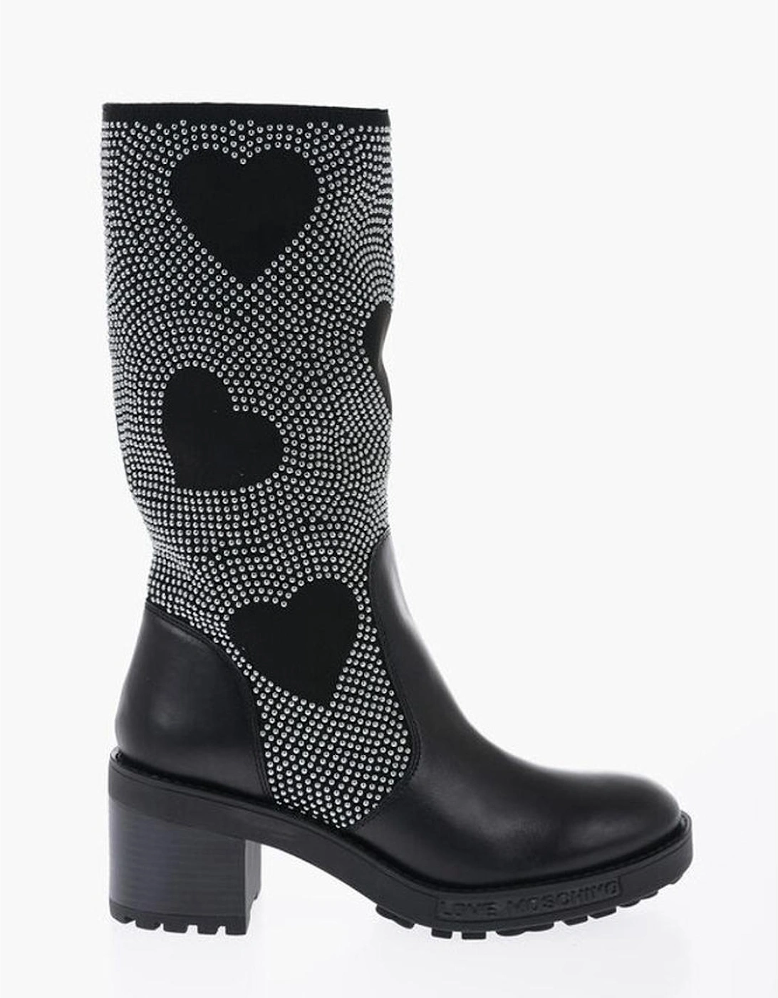 Studded Narrow Toeline Ankle Boots Women - Black