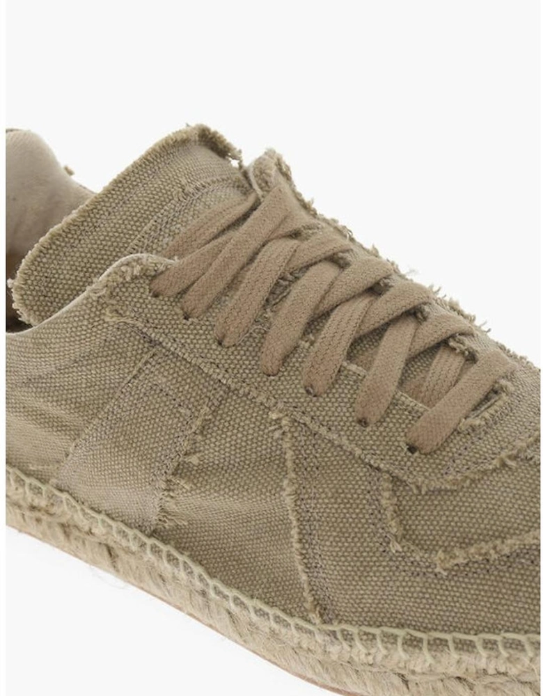 Vintage Effect Lace-up Leather Sneakers Women - Green