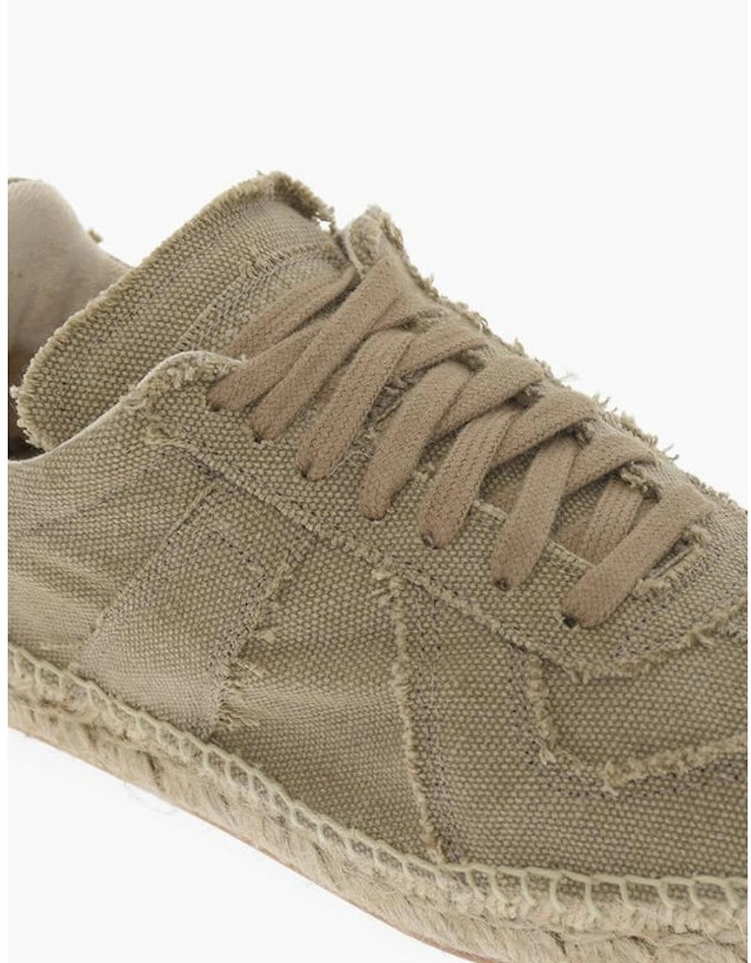 Vintage Effect Lace-up Leather Sneakers Women - Green