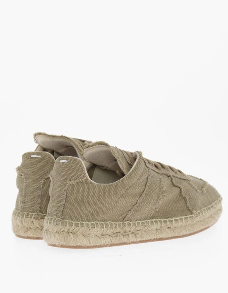 Vintage Effect Lace-up Leather Sneakers Women - Green