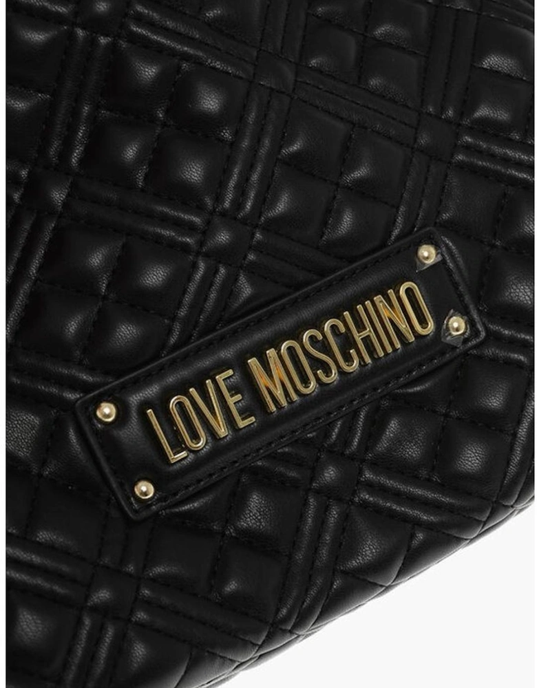 Metallic Double Handle Shoulder Bag Women - Black Tote Bags