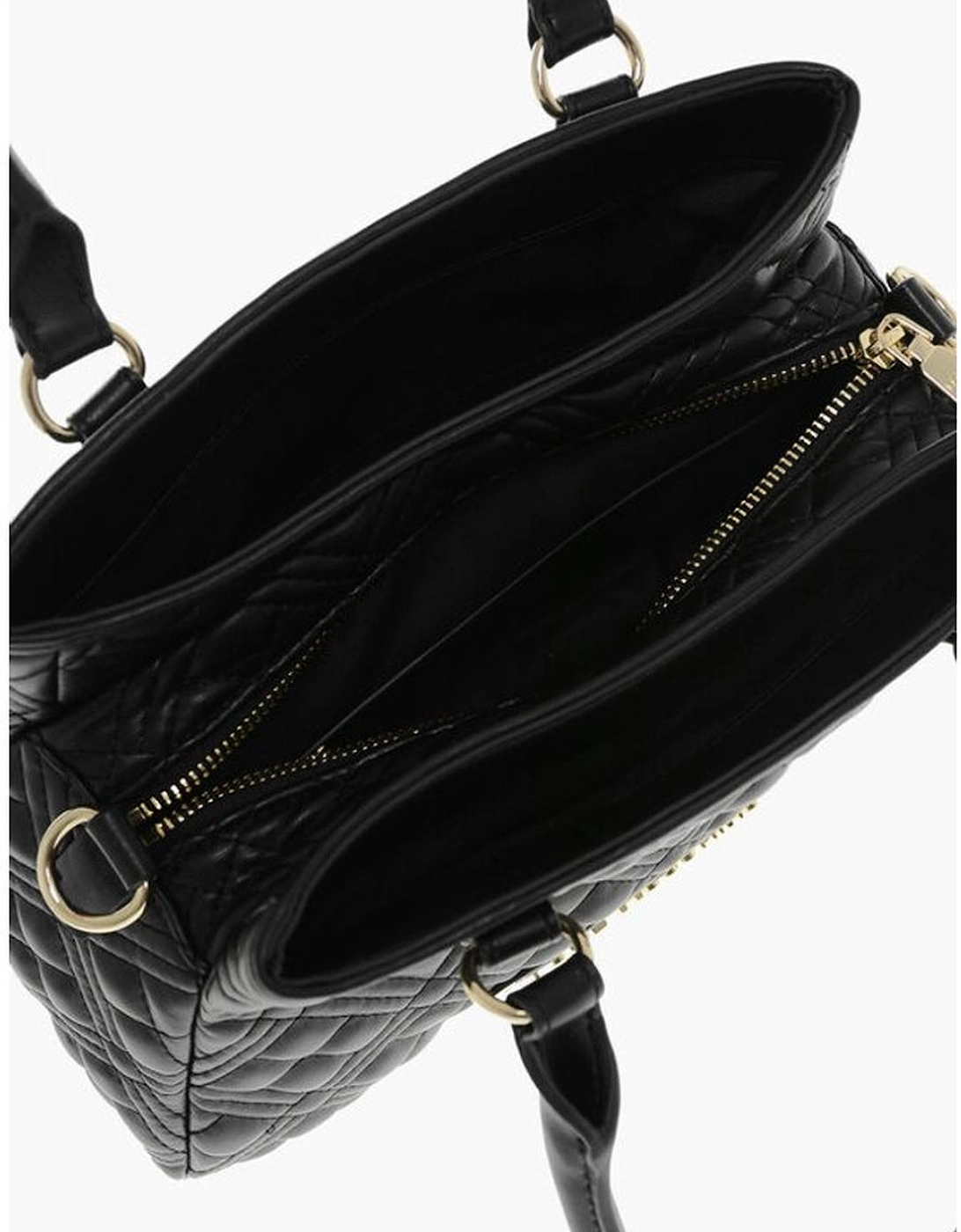 Metallic Double Handle Shoulder Bag Women - Black Tote Bags