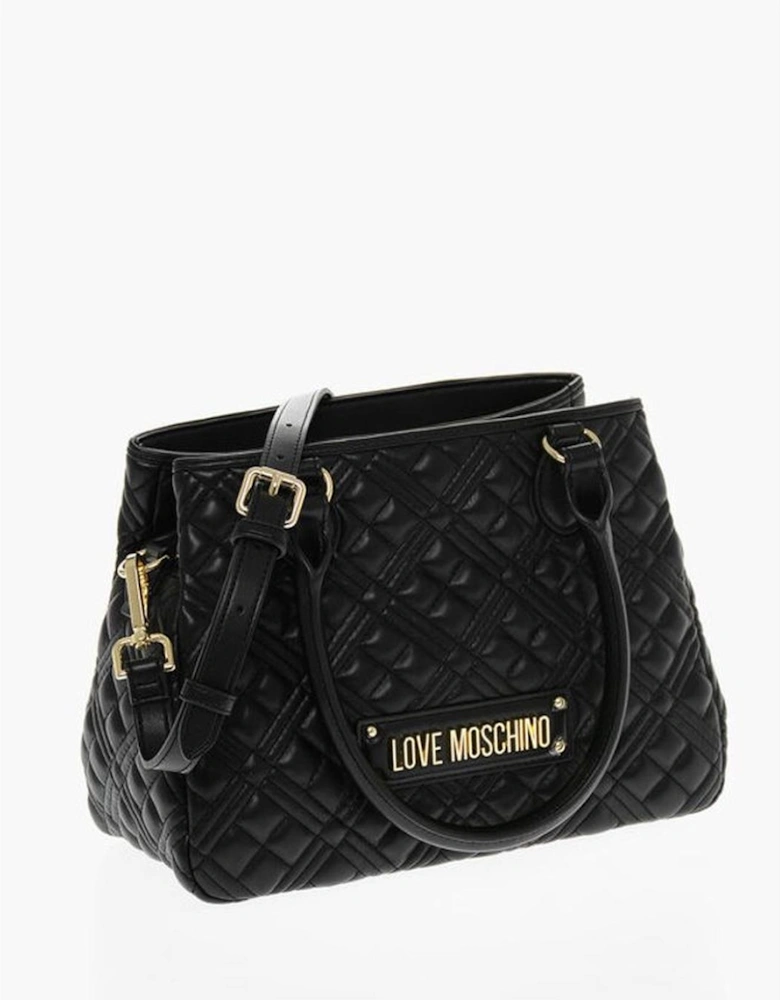 Metallic Double Handle Shoulder Bag Women - Black Tote Bags