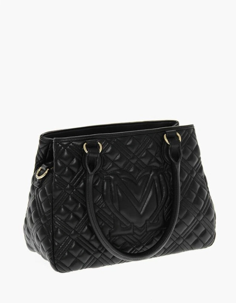 Metallic Double Handle Shoulder Bag Women - Black Tote Bags
