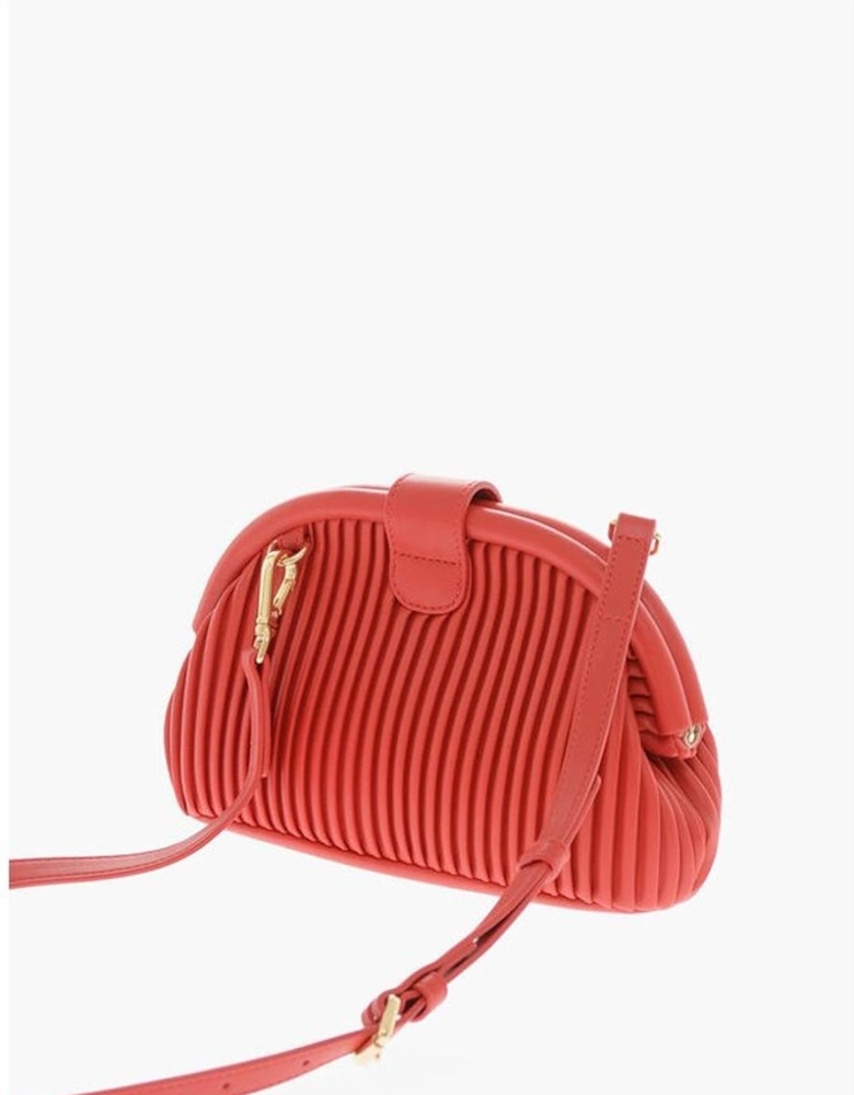 Solid Color Metal Logo Shoulder Bag Women - Red Tote Bags