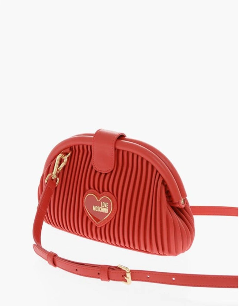 Solid Color Metal Logo Shoulder Bag Women - Red Tote Bags