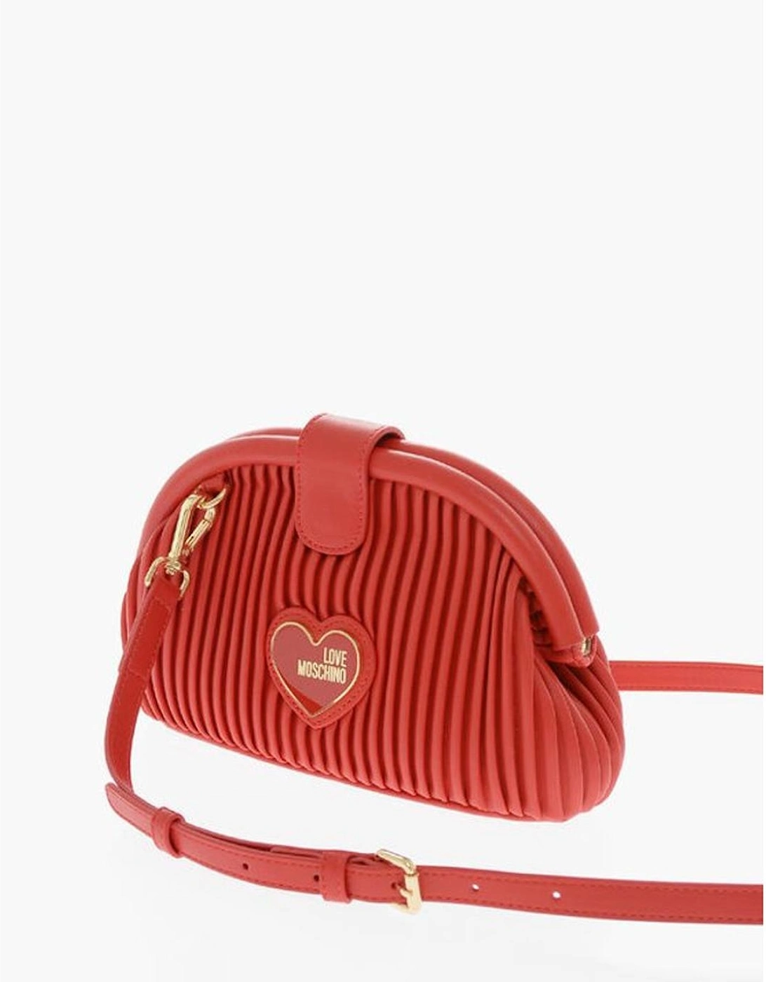 Solid Color Metal Logo Shoulder Bag Women - Red Tote Bags