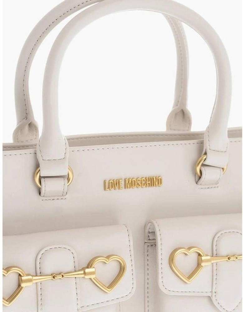 Eco-Leather Shoulder and Handbag with Adjustable Strap Women - Beige
