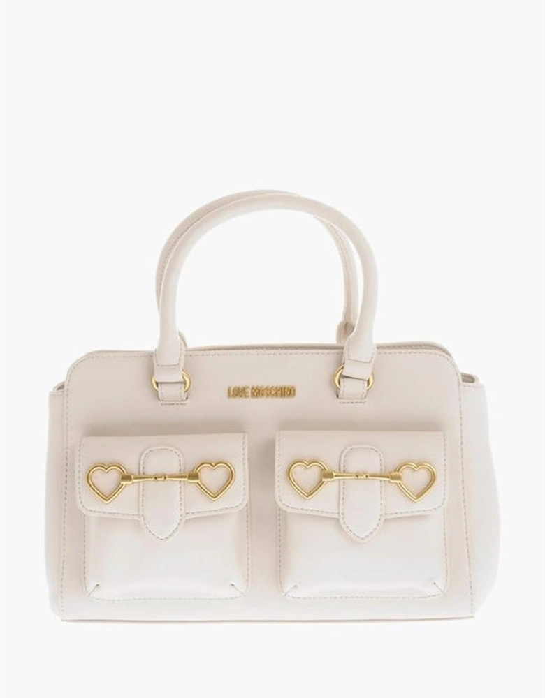 Eco-Leather Shoulder and Handbag with Adjustable Strap Women - Beige