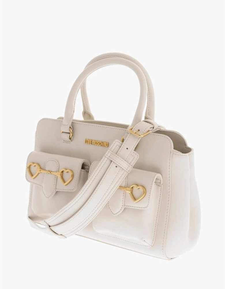 Eco-Leather Shoulder and Handbag with Adjustable Strap Women - Beige