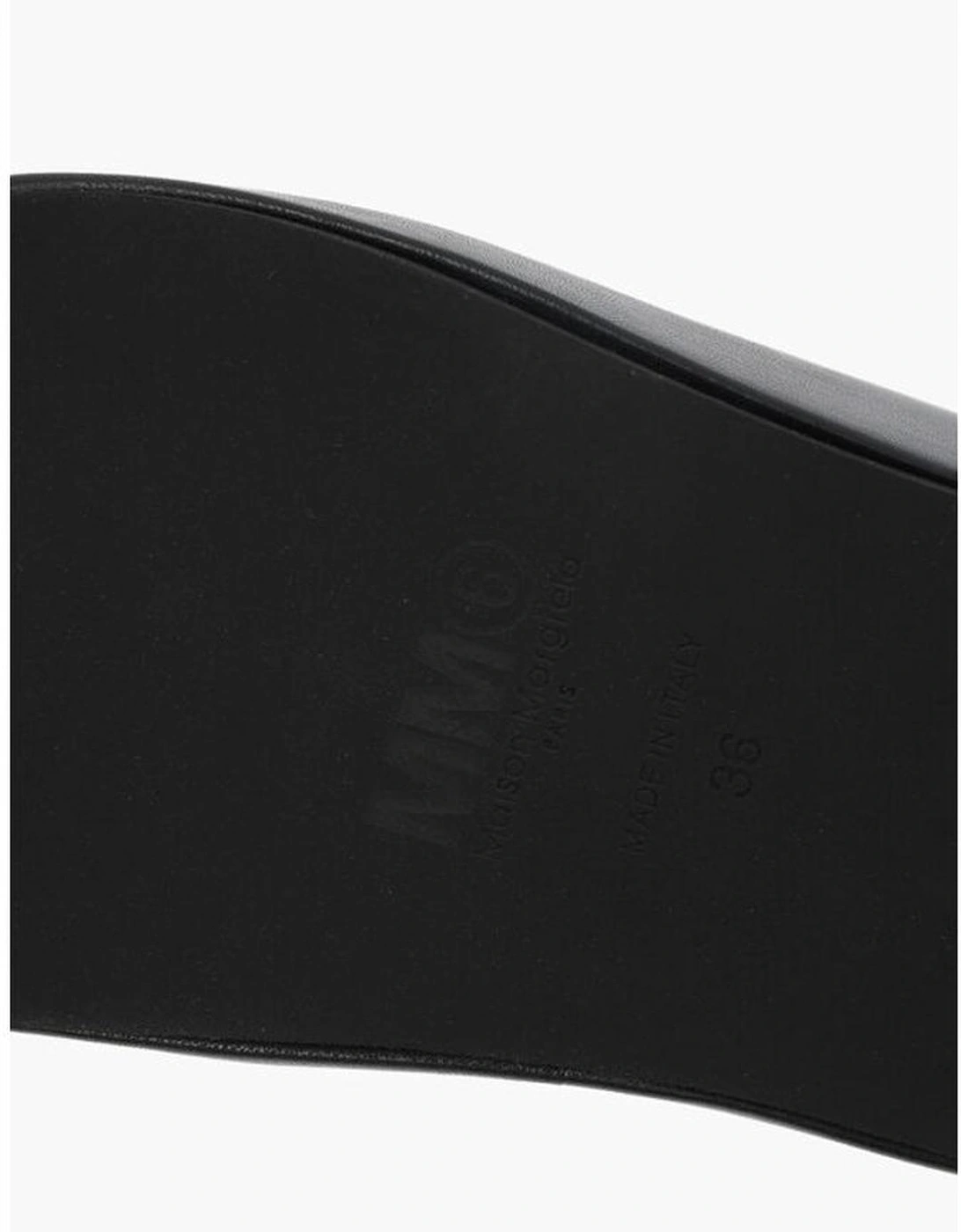 Leather Logo Slip-On Shoes Women - Black Sandals