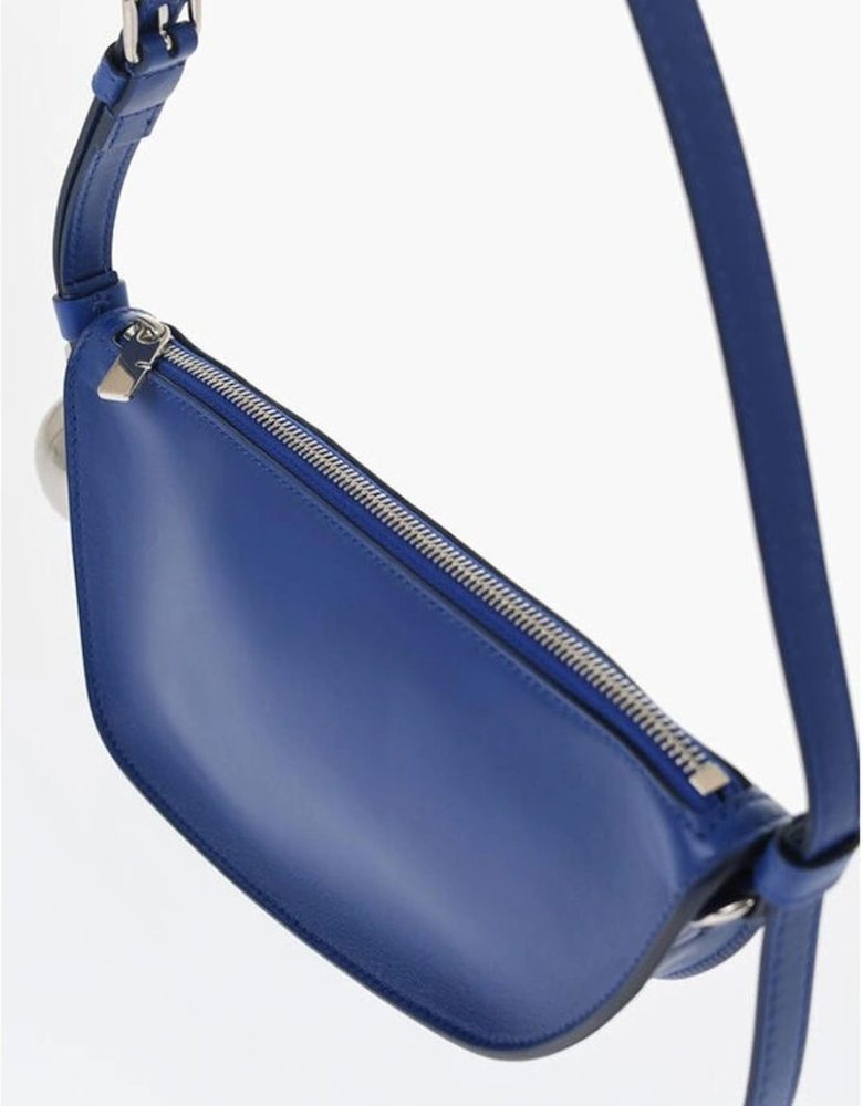 Leather Shoulder Bag with Charms Women - Blue