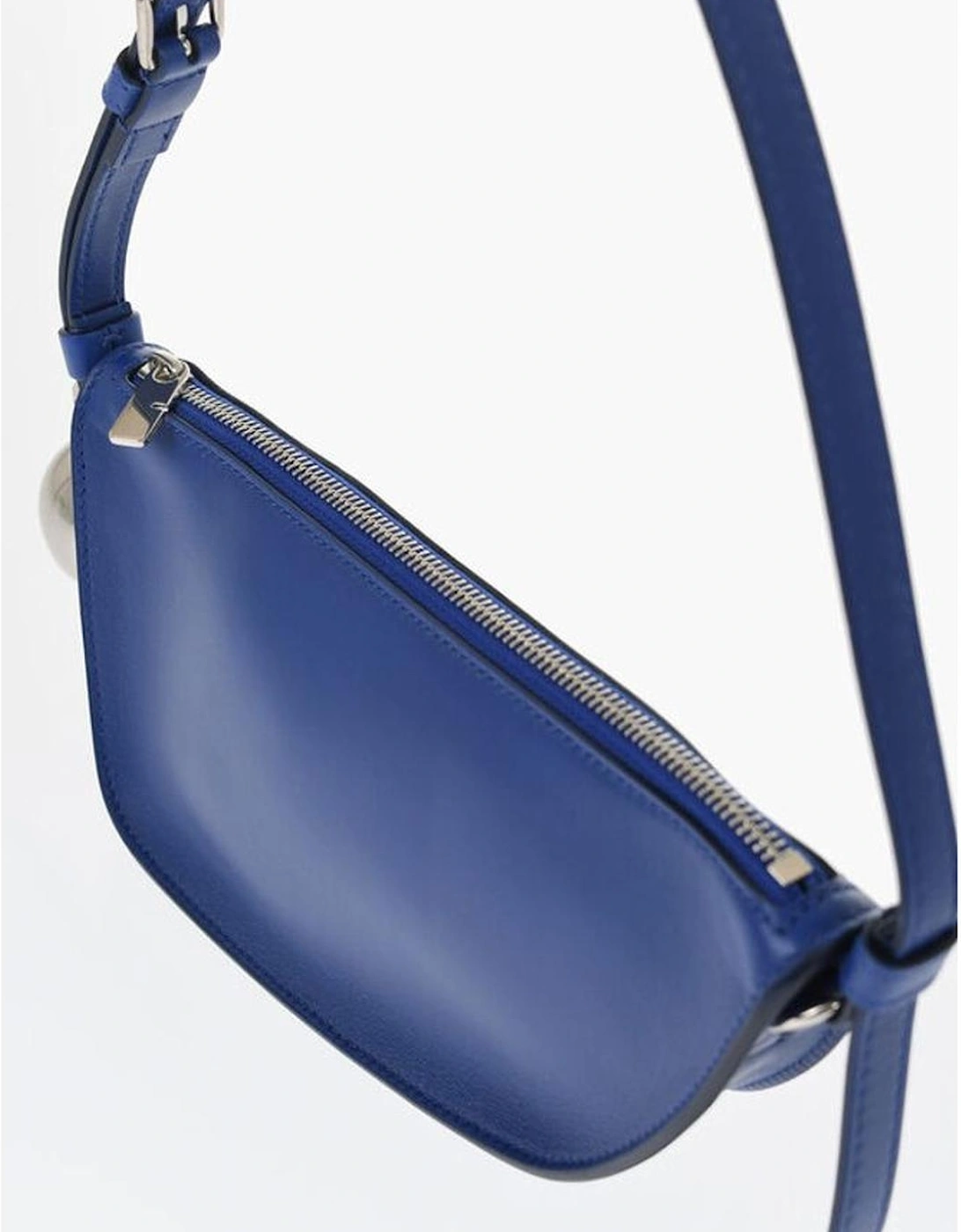 Leather Shoulder Bag with Charms Women - Blue