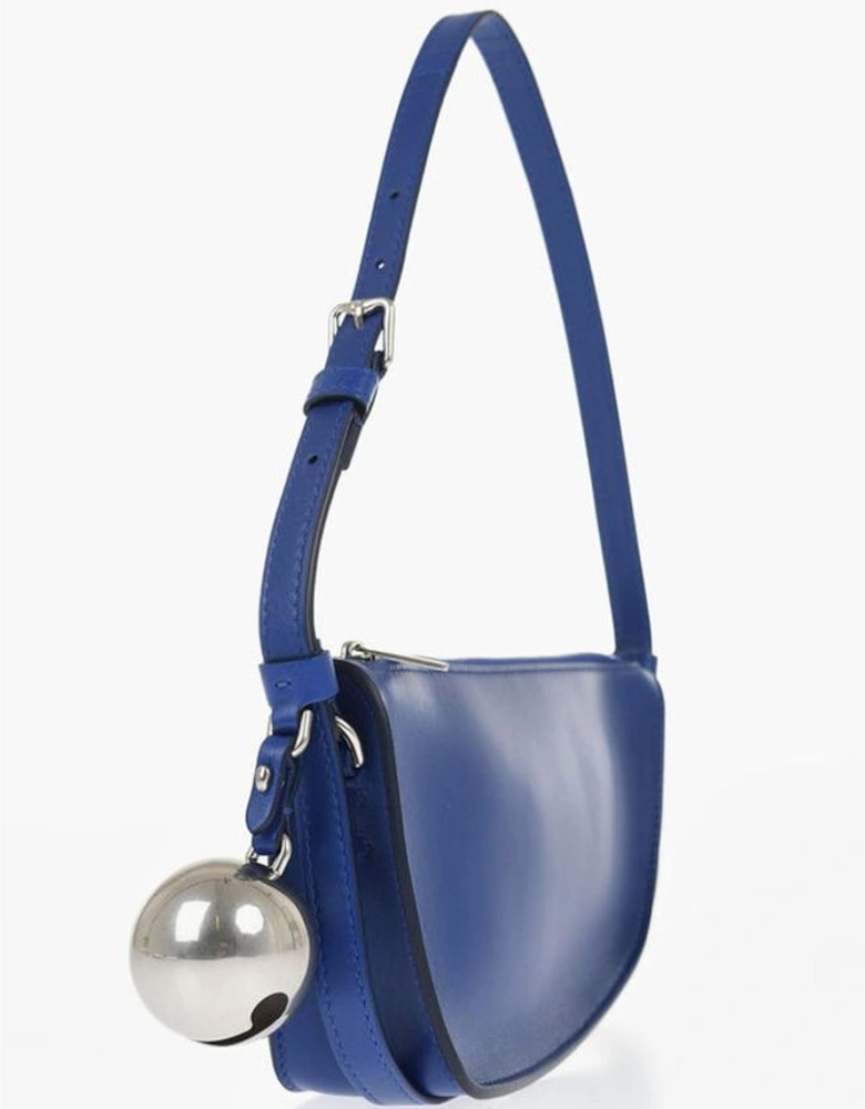 Leather Shoulder Bag with Charms Women - Blue