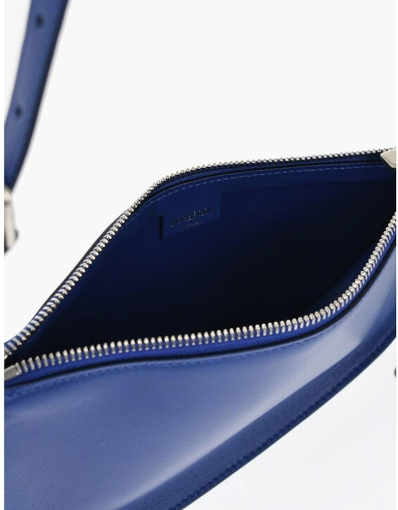 Leather Shoulder Bag with Charms Women - Blue