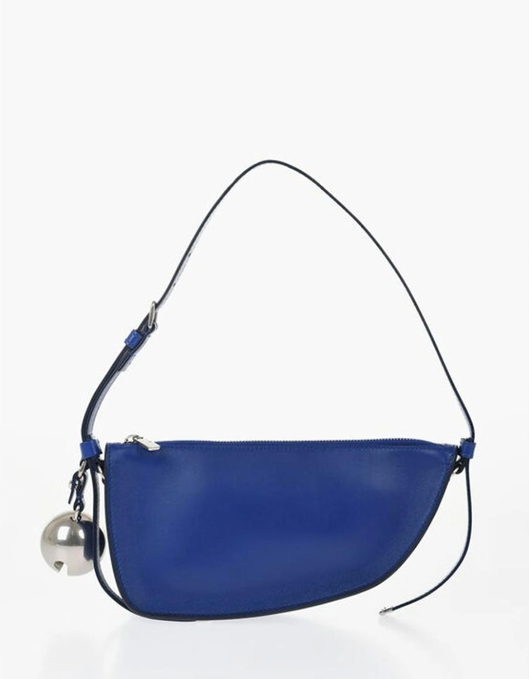 Leather Shoulder Bag with Charms Women - Blue, 5 of 4