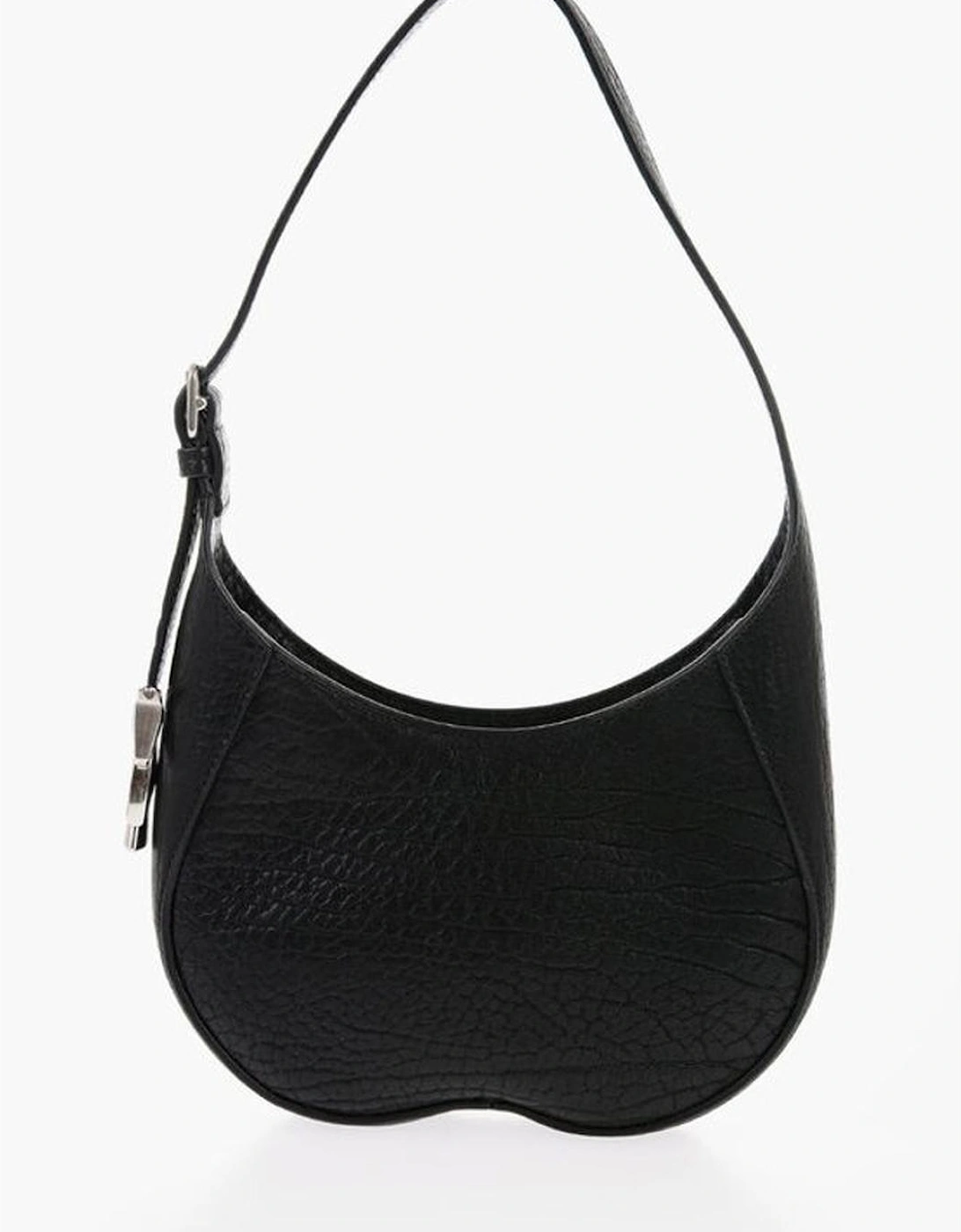 Textured Leather Logo Shoulder Bag Women - Black, 5 of 4