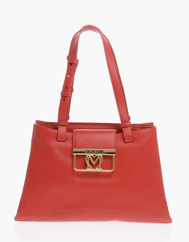 Double Handle Zip Closure Shoulder Bag Women - Red Tote Bags