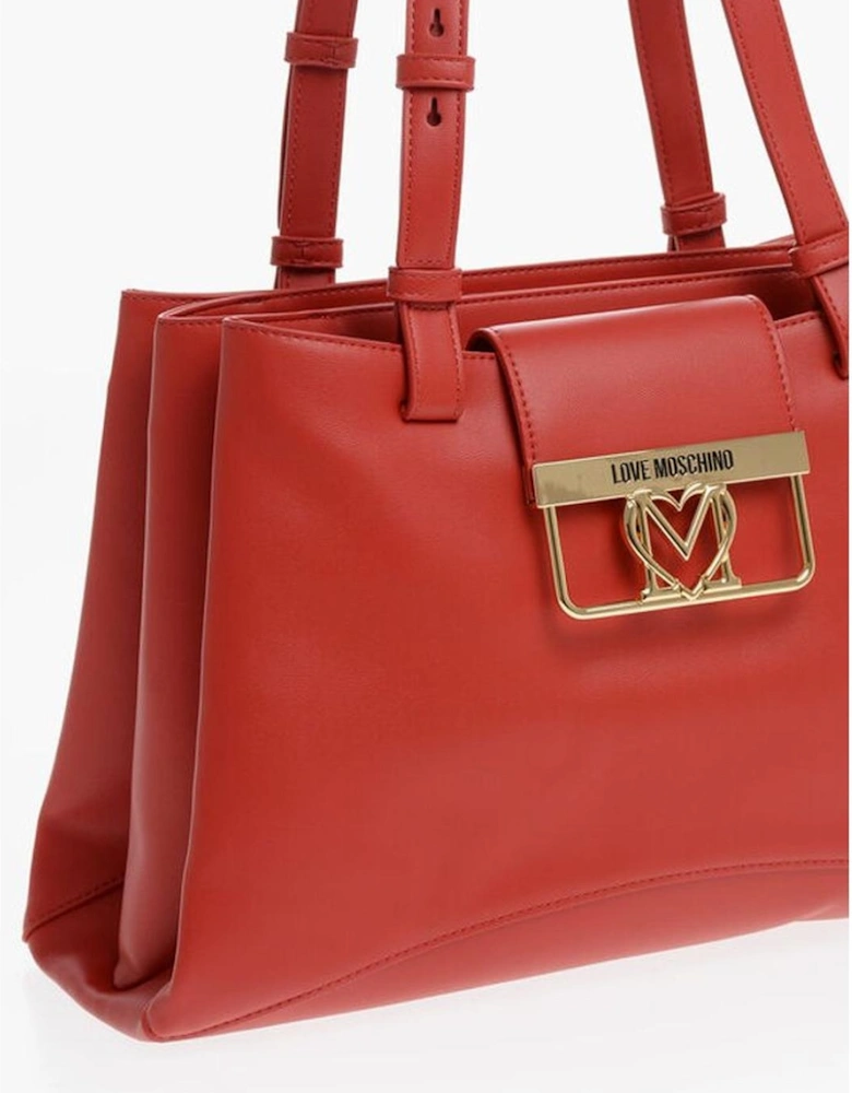 Double Handle Zip Closure Shoulder Bag Women - Red Tote Bags