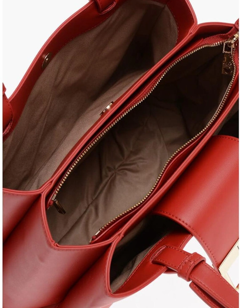 Double Handle Zip Closure Shoulder Bag Women - Red Tote Bags