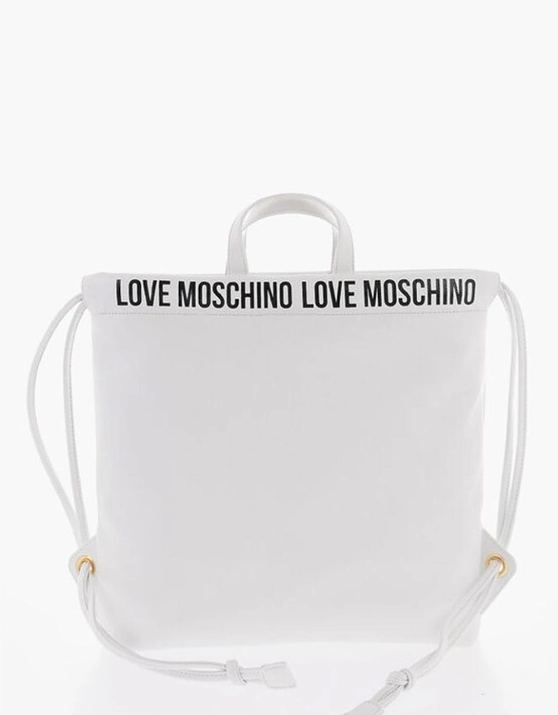 Logo Print Metal Handbag with Double Handle Women - White Tote Bags