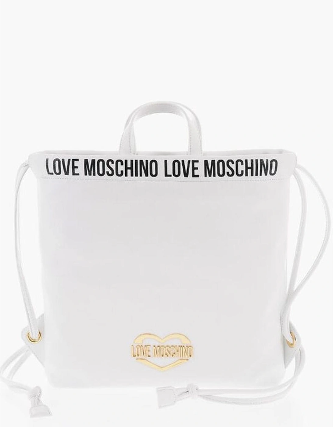 Logo Print Metal Handbag with Double Handle Women - White Tote Bags, 5 of 4