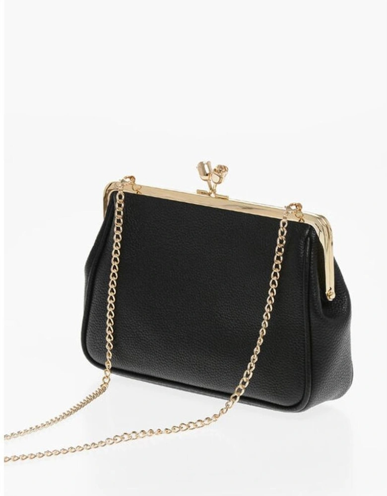 Leather Shoulder Bag with Removable Strap Women - Black Tote Bags