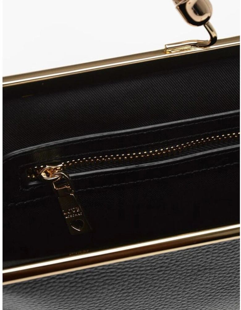 Leather Shoulder Bag with Removable Strap Women - Black Tote Bags