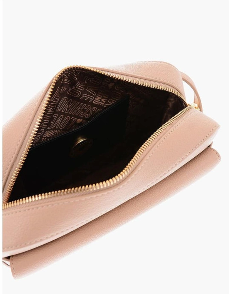 Eco-Leather Shoulder Bag with Zip Closure Women - Beige