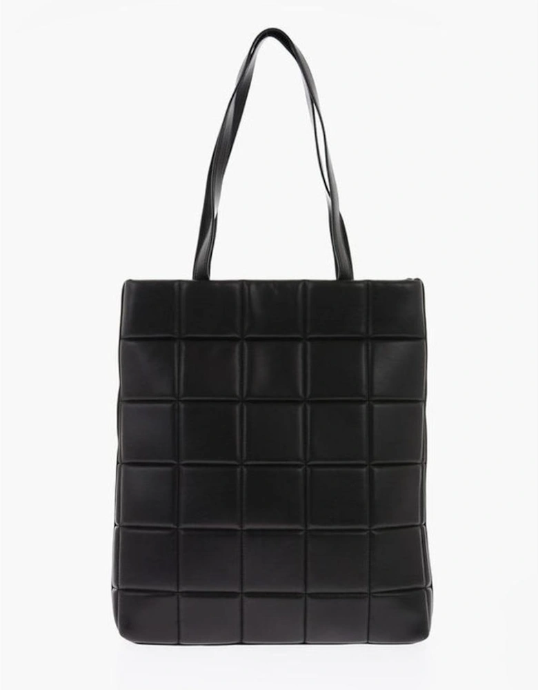 Eco-Leather Solid Shoulder Bag with Logo Women - Black