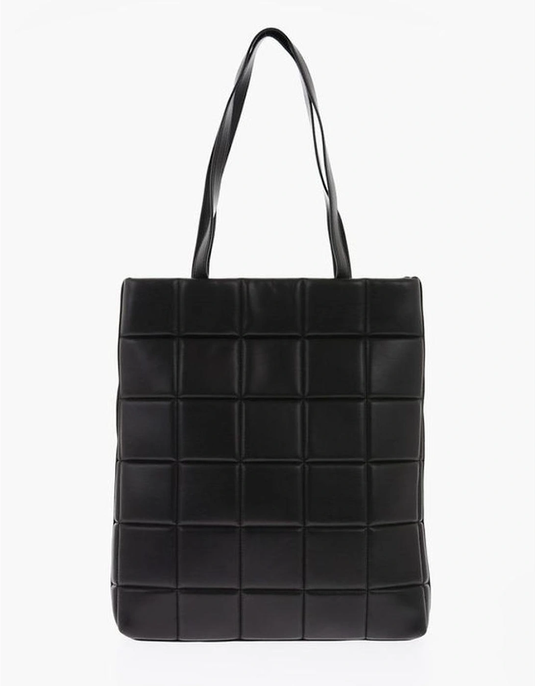 Eco-Leather Solid Shoulder Bag with Logo Women - Black