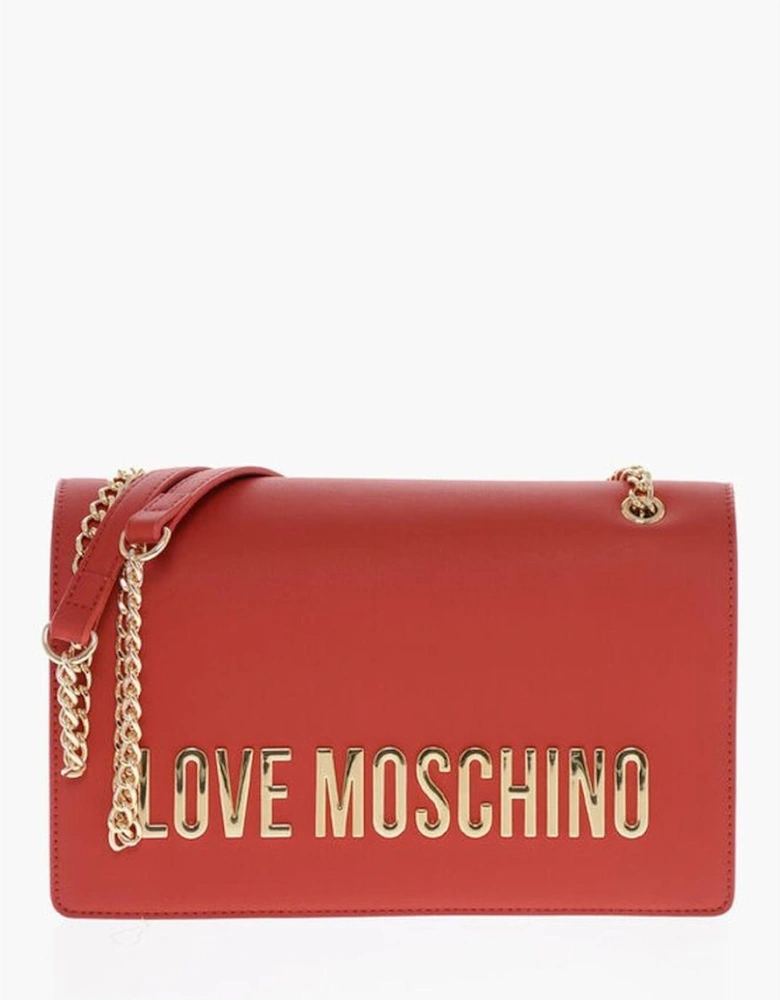 Solid Color Eco-Leather Shoulder Bag Women - Red