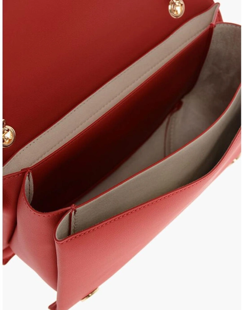 Solid Color Eco-Leather Shoulder Bag Women - Red