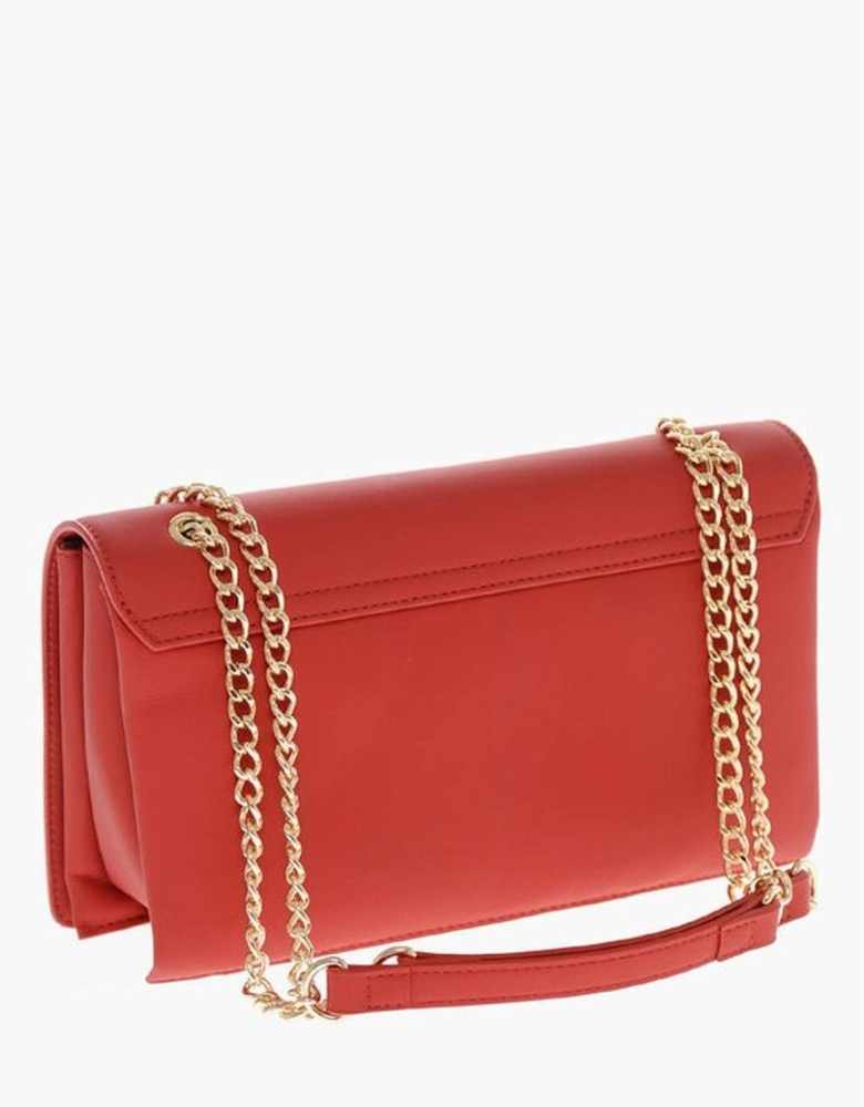 Solid Color Eco-Leather Shoulder Bag Women - Red