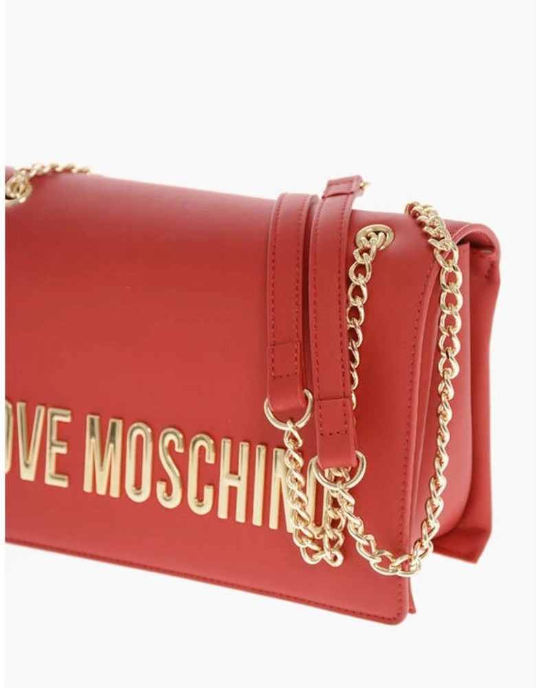 Solid Color Eco-Leather Shoulder Bag Women - Red
