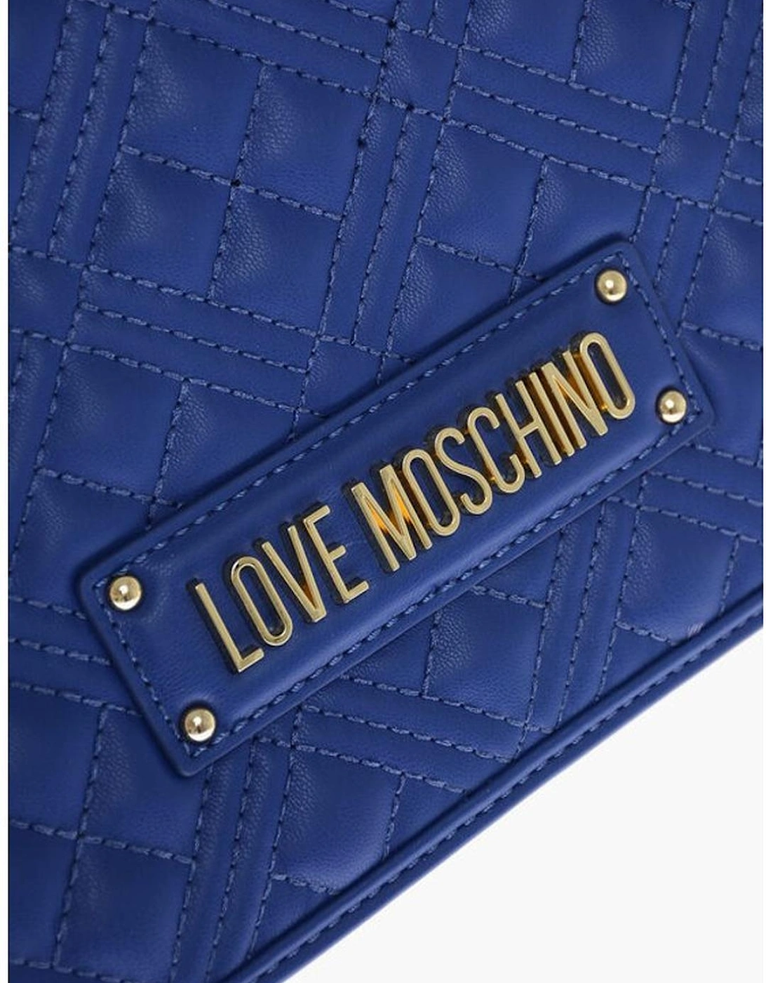 Eco-Leather Shoulder Bag with Adjustable Strap Women - Blue