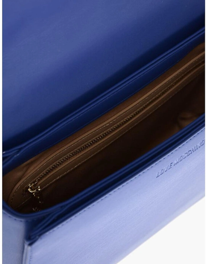Eco-Leather Shoulder Bag with Adjustable Strap Women - Blue