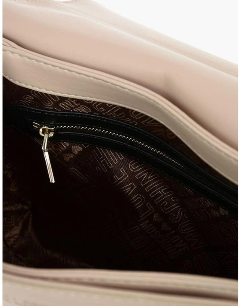 Eco-Leather Double Handle Shoulder Bag Women - Beige