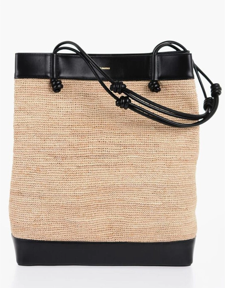 Leather Tote Bag with Internal Pocket Women - Yellow
