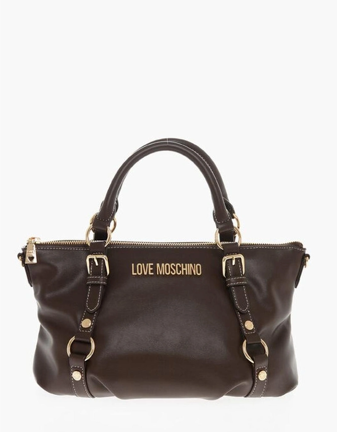 Leather Handbag with Adjustable Shoulder Strap Women - Brown Tote Bags, 6 of 5
