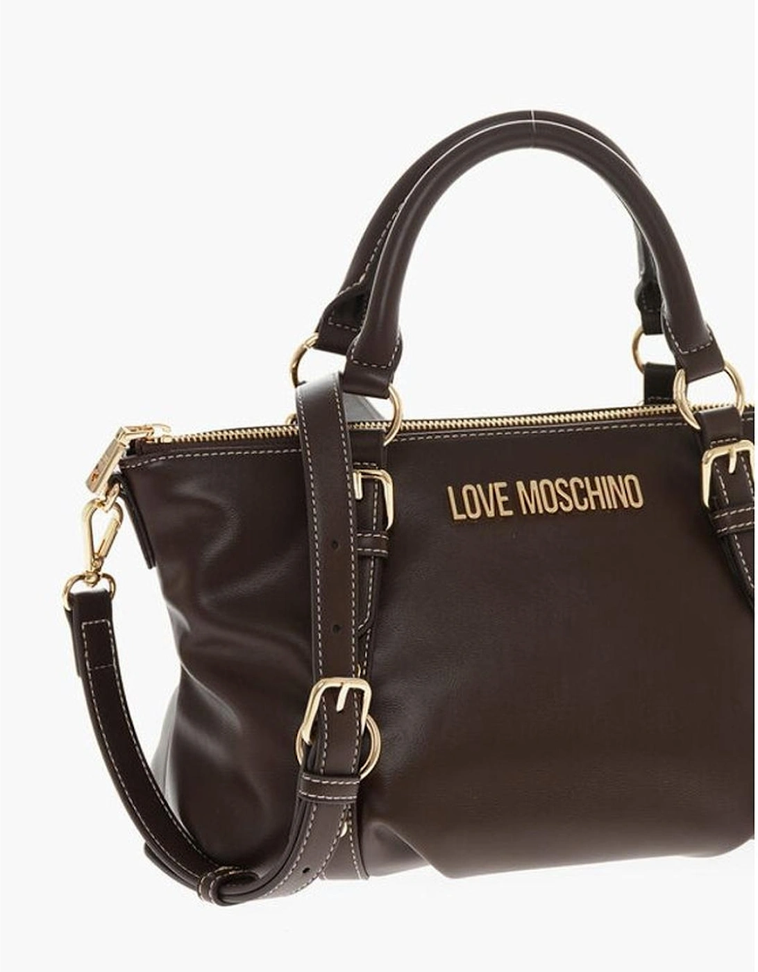 Leather Handbag with Adjustable Shoulder Strap Women - Brown Tote Bags