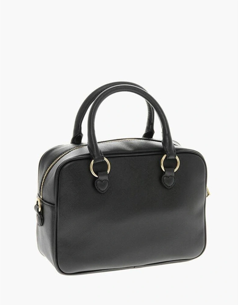 Solid Eco-Leather Handbag with Adjustable Straps Women - Black