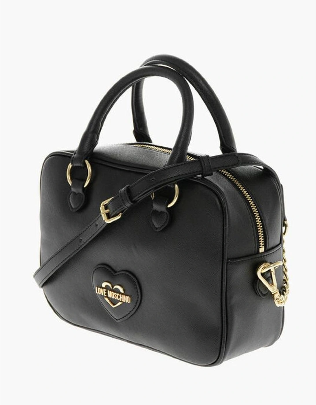Solid Eco-Leather Handbag with Adjustable Straps Women - Black