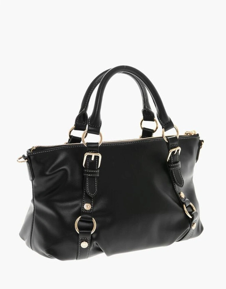 Logo Double Handle Handbag with Adjustable Strap Women - Black Tote