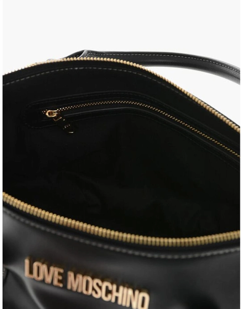 Logo Double Handle Handbag with Adjustable Strap Women - Black Tote