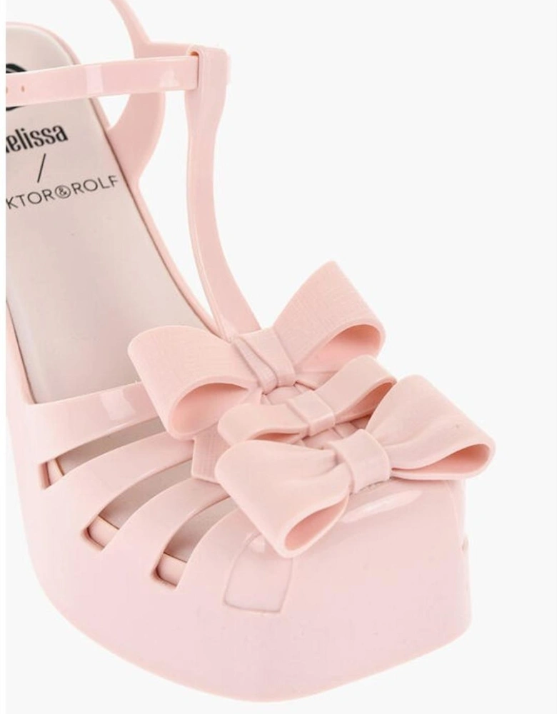 Ankle Strap Bowtie Rubber Sole Heels Women - Multicolor Sandals