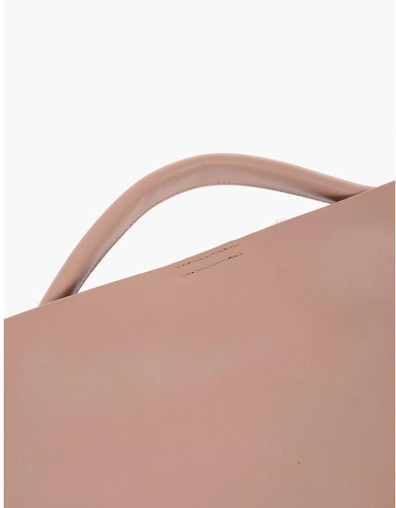 Leather Handbag with Top Handle Women - Brown Tote Bags