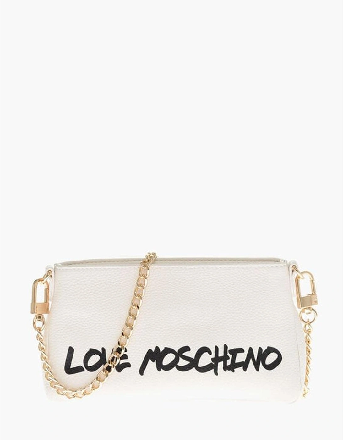 Textured Leather Shoulder Bag with Removable Strap Women - White, 5 of 4