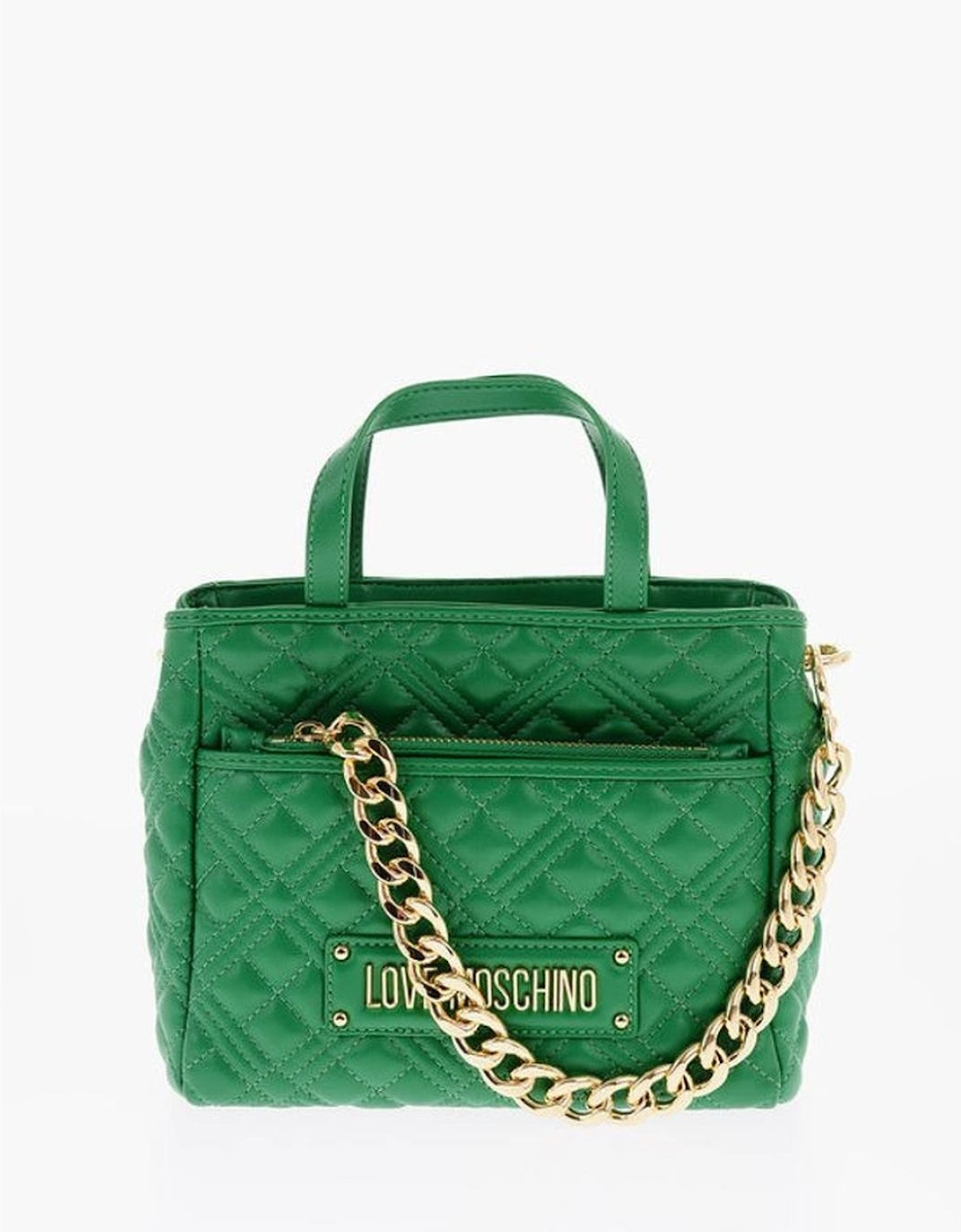 Eco-Leather Handbag with Removable Shoulder Strap Women - Green Tote, 5 of 4