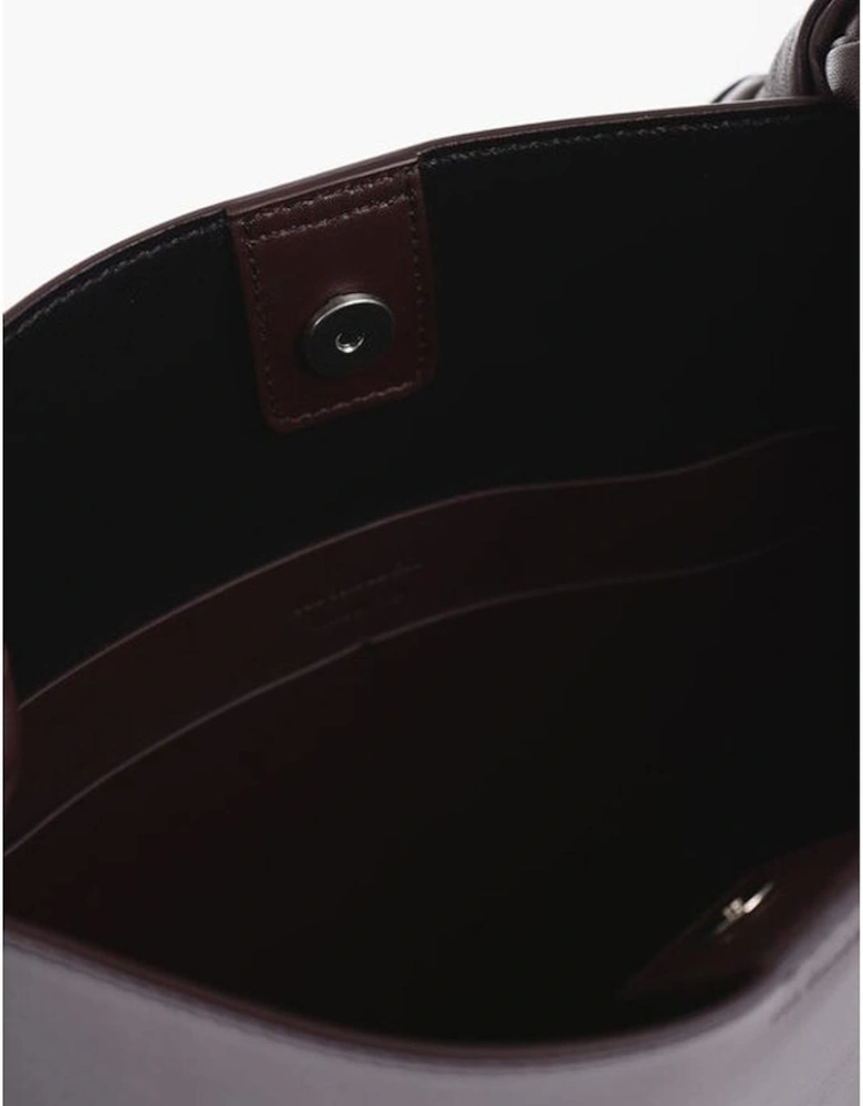 Snap Button Closure Shoulder Bag Women - Burgundy